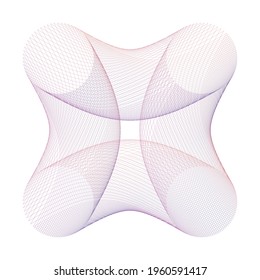 Abstract guilloche shape on white background for you business projects. Vector design art