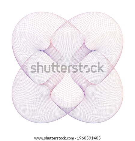 Abstract guilloche shape on white background for you business projects. Vector design art