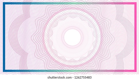 Abstract Guilloche Style Background. Use for banknote, diploma, certificate, note, currency, voucher or money design
