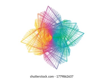 Resumen del vector de color de objeto guilloqueado aislado en un fondo blanco
