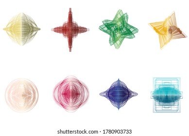 Abstract guilloched object color vector isolated on a white background