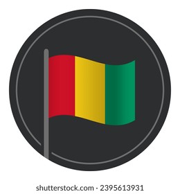 Abstract Guinea Flag Flat Icon in Circle Isolated on White Background