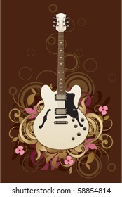 Abstract with guitar and design elements