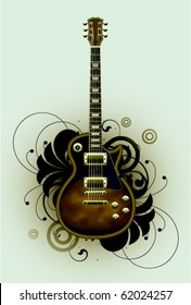 Abstract with guitar and design elements