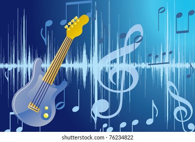 Abstract Guitar illustration. Raster. Vector available,