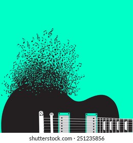 Abstract guitar, music background illustration