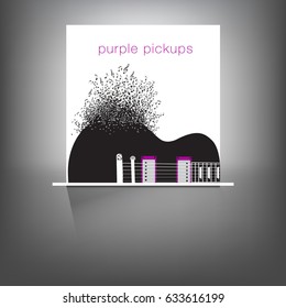 Abstract guitar music background illustration for use in design 