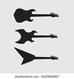 Abstract Guitar and Music Note Emblem in Circular Badge Format for Music Day Identity

