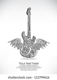 Abstract guitar tattoo background