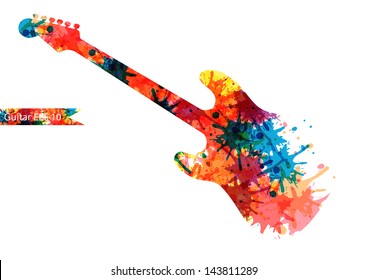 Abstract guitarist color. Eps 10