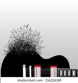 Abstract Guitar/music Background Vector Illustration For Use In Design