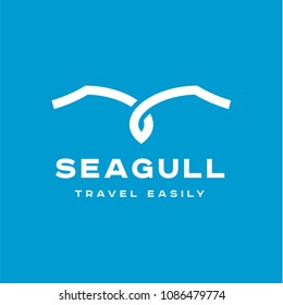 Abstract gull in the form of linear it logo in vector illustration trend style flat