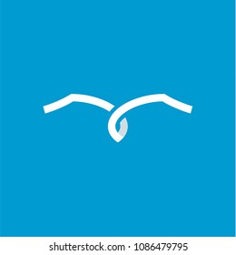 Abstract gull in the form of linear it logo in vector illustration trend style flat