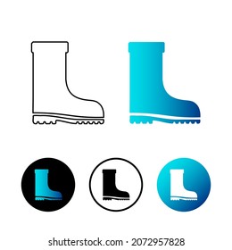 Abstract Gumboot Icon Illustration Flat Design