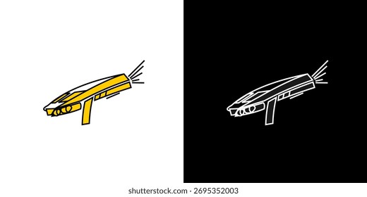 Vector de logotipo de línea de arma de pistola abstracta