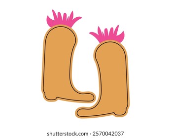 Abstract gune boot floral vector illustration design