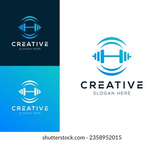 Abstract Gym logo design vector illustration