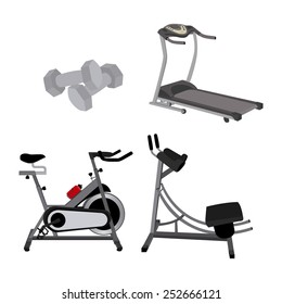 abstract gym objects on a white background