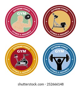 abstract gym objects on a white background