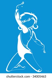 Abstract Gymnast Kneeling