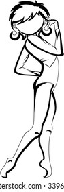 Abstract Gymnast Side Profile