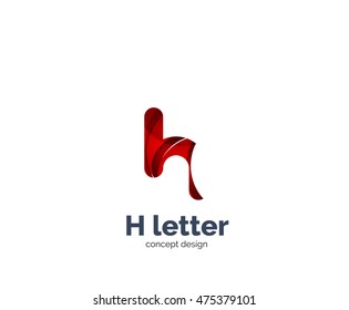 Resumen de la plantilla de logotipo de letras geométricas H. Sobreposición de la composición de elementos de onda transparentes