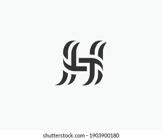 Abstract H letter linear logo sign vector design.