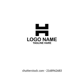 Abstract h letter logo design eps