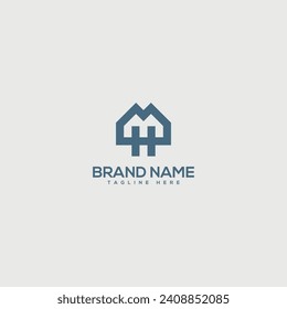 Resumen del diseño del logotipo de la letra H. Construcción, casa, inmueble, inmueble, propiedad para vector elegante.