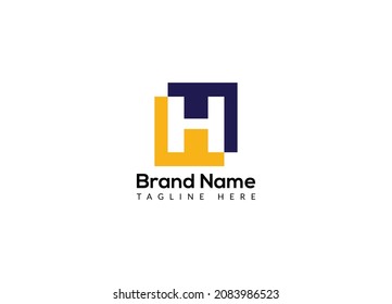 Resumen de la letra H diseño moderno de marcas de papel iniciales