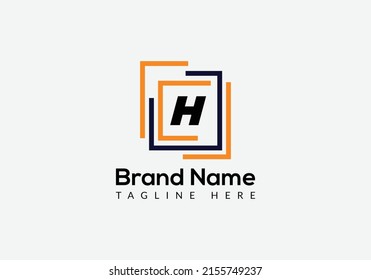 Abstract H letter modern initial logo design