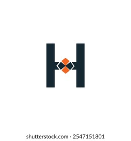 Abstractas H letra diseño de logotipo inicial moderno