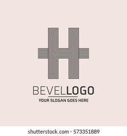 Abstract H letter vector logo icon template