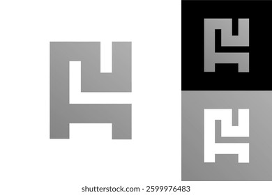 Abstract H Logo with Building Block Style