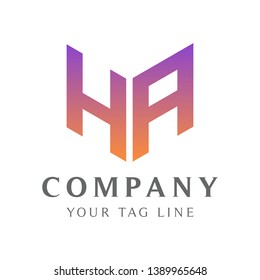 abstract HA logo, with color gradation.