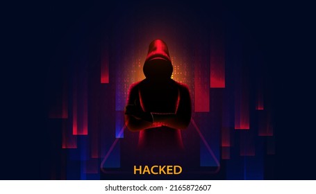 Abstract hacker concept steals information from computers on the network. in the internet world break through the security system