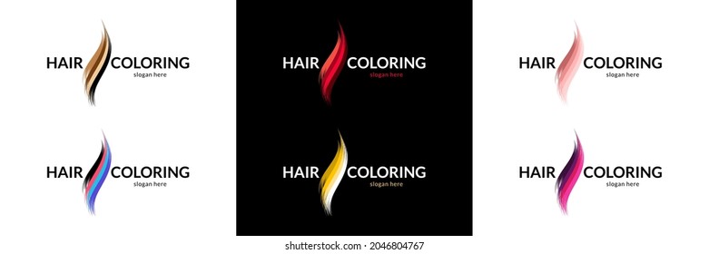 Abstract hair coloring logo. Vector illustration.