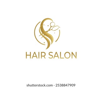 Abstract Hair cut or barber Logo Letter S . Flat Vector Logo Design Template Element