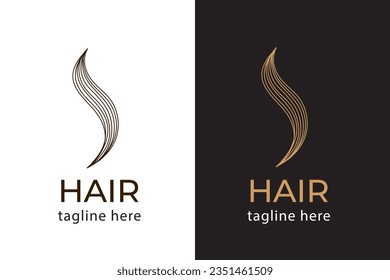 Abstract hair logo. Vector illustration design template in line style