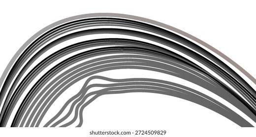 Cabello Abstractas. Un patrón de líneas negras delgadas sobre un fondo blanco. Fondo de Vector de moda en estilo retro