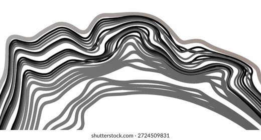 Cabello Abstractas. Un patrón de líneas negras delgadas sobre un fondo blanco. Fondo de Vector de moda en estilo retro