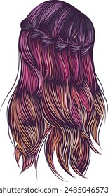 Abstract Hair Vector illustration design , abstract Multicolor illustration.