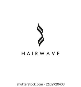 Abstract Hair Wave Logo. Black Two strands Hair Icon isolated on a white background. Flat Vector Logo Design Template Elements