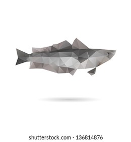 Abstract hake fish isolated on a white backgrounds