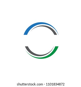 Abstract half circle composition logo