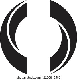 Abstract half circle logo illustration in trendy and minimal style isolated on background