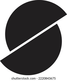 Abstract half circle logo illustration in trendy and minimal style isolated on background