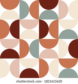 Abstract half circle multicolor geometric pattern