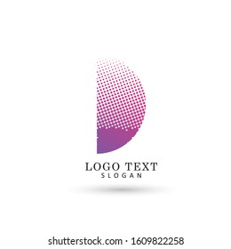 Abstract Half Circle & Tone Logo. Symbol & Icon Vector Template.