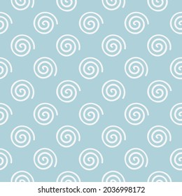 Abstract half drop repeate white spiral mofit seamless pattern background